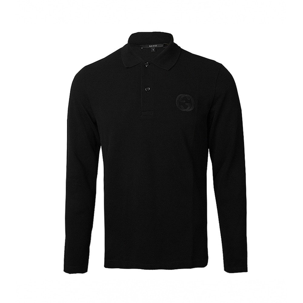 Gucci 男士黑色长袖polo衫 367420-x3b19-1000 In Black
