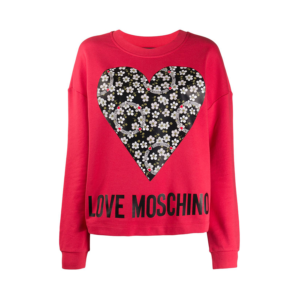 Love Moschino 女红色女士卫衣/帽衫 W640401-4055-o85 In Red