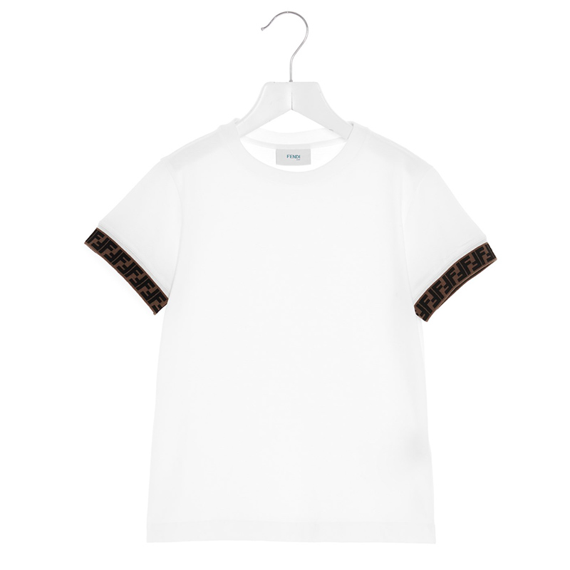 Fendi Kids'  少年白色针织t恤 Jui018-7aj-f0tu9 In White