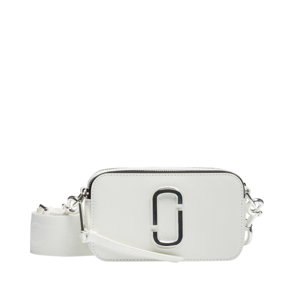 White MARC JACOBS THE SNAPSHOT LEATHER CAMERA BAG (M0014867_100)