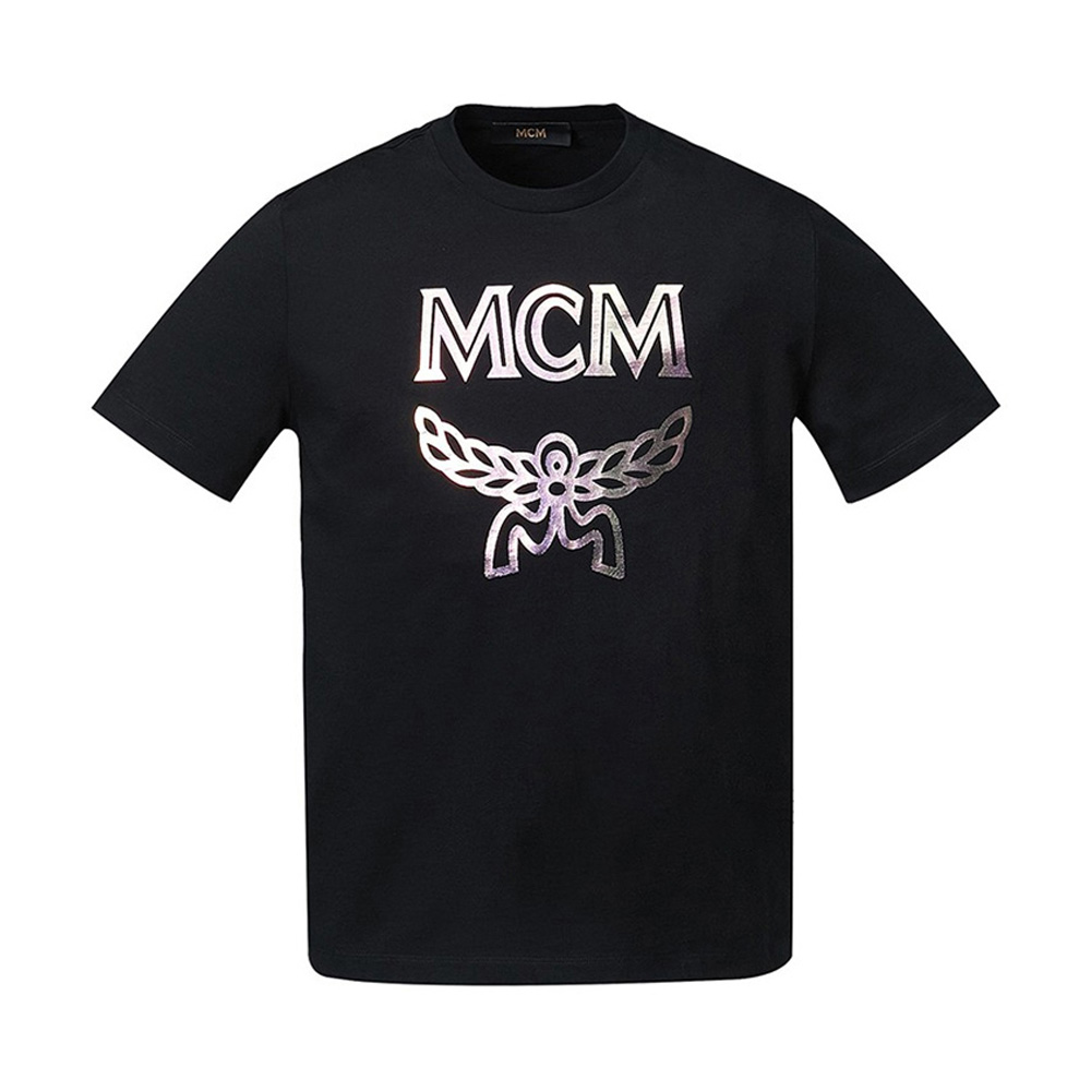 Mcm Men T-shirt S 男士黑色徽标棉质t恤 Mht9smm64bk In Black