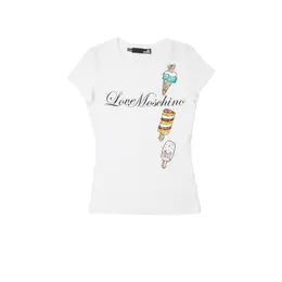 Love Moschino 女白色女士t恤 W4b195f-1698-a00 In White