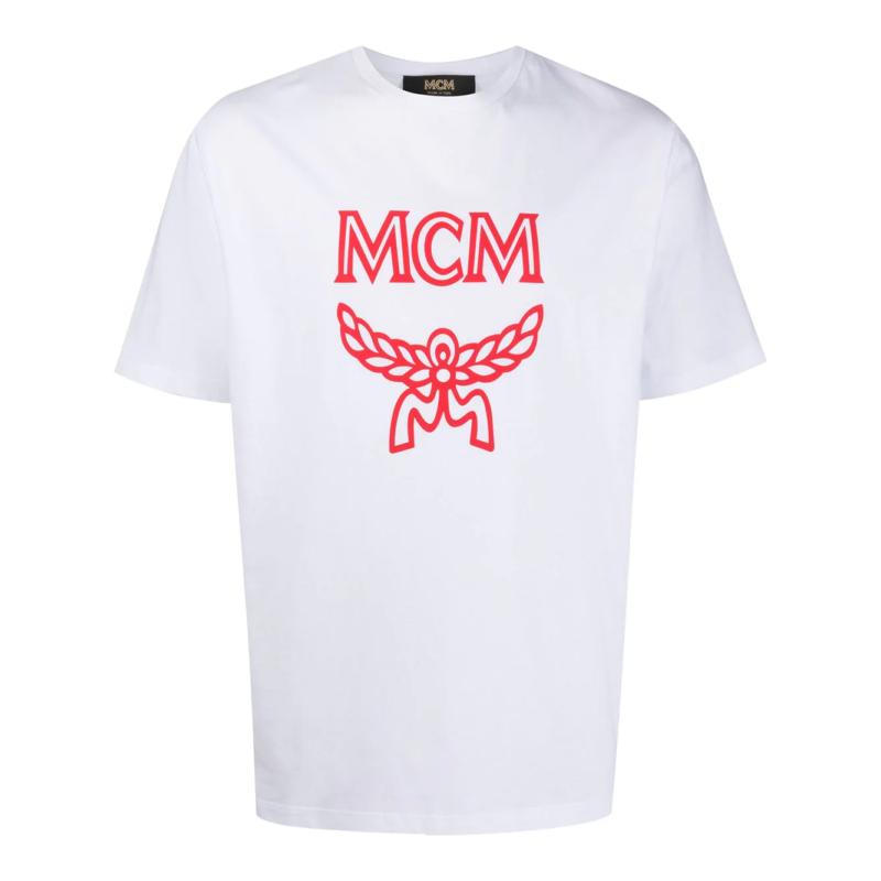 Mcm Men T-shirt S 男士白色字母组合印花t恤 Mhtasmm04r6 In White