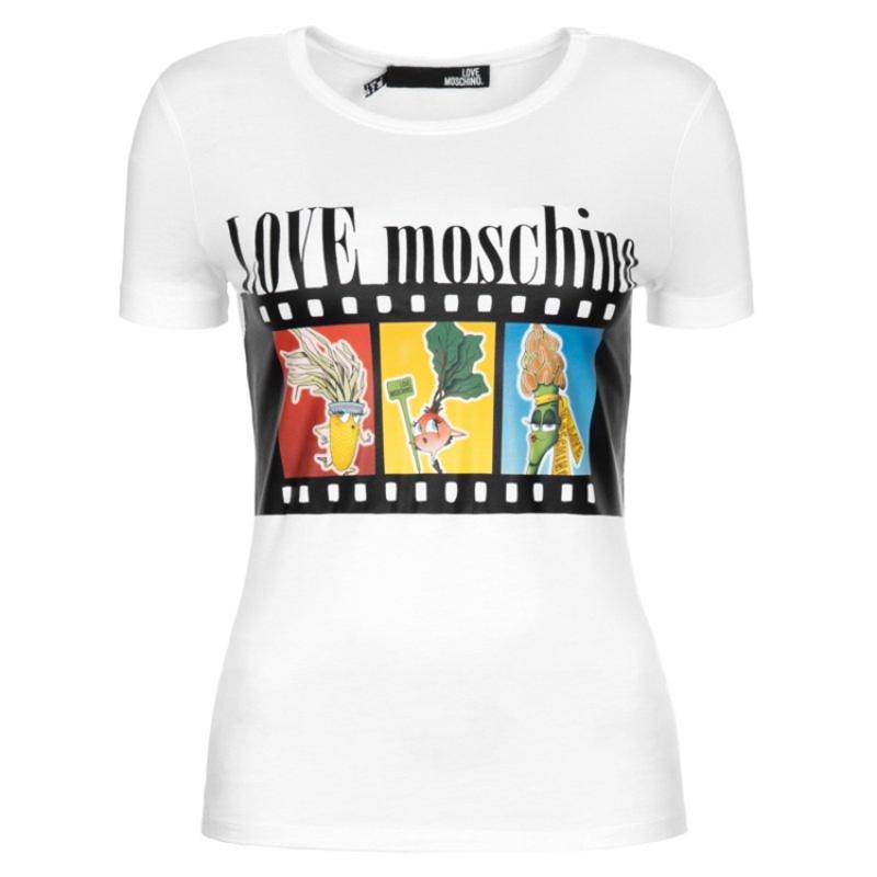 Love Moschino Kids'  卡其色女士t恤 4f7347m3517-a00 In White