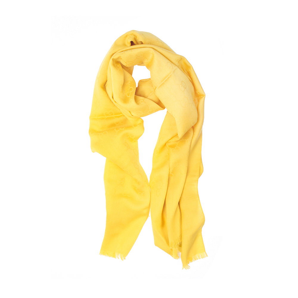 Gucci 男女款黄色羊毛围巾 165903-3g646-7100 In Yellow