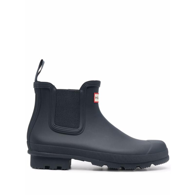 Hunter Rubber Chelsea Boots In Navy
