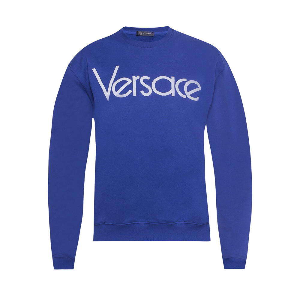 Versace 男士宝蓝色棉质圆领卫衣 A80470-a217878-a902p In Blue