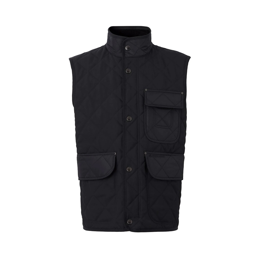 Burberry Saunton Quilted Tech Vest In Black