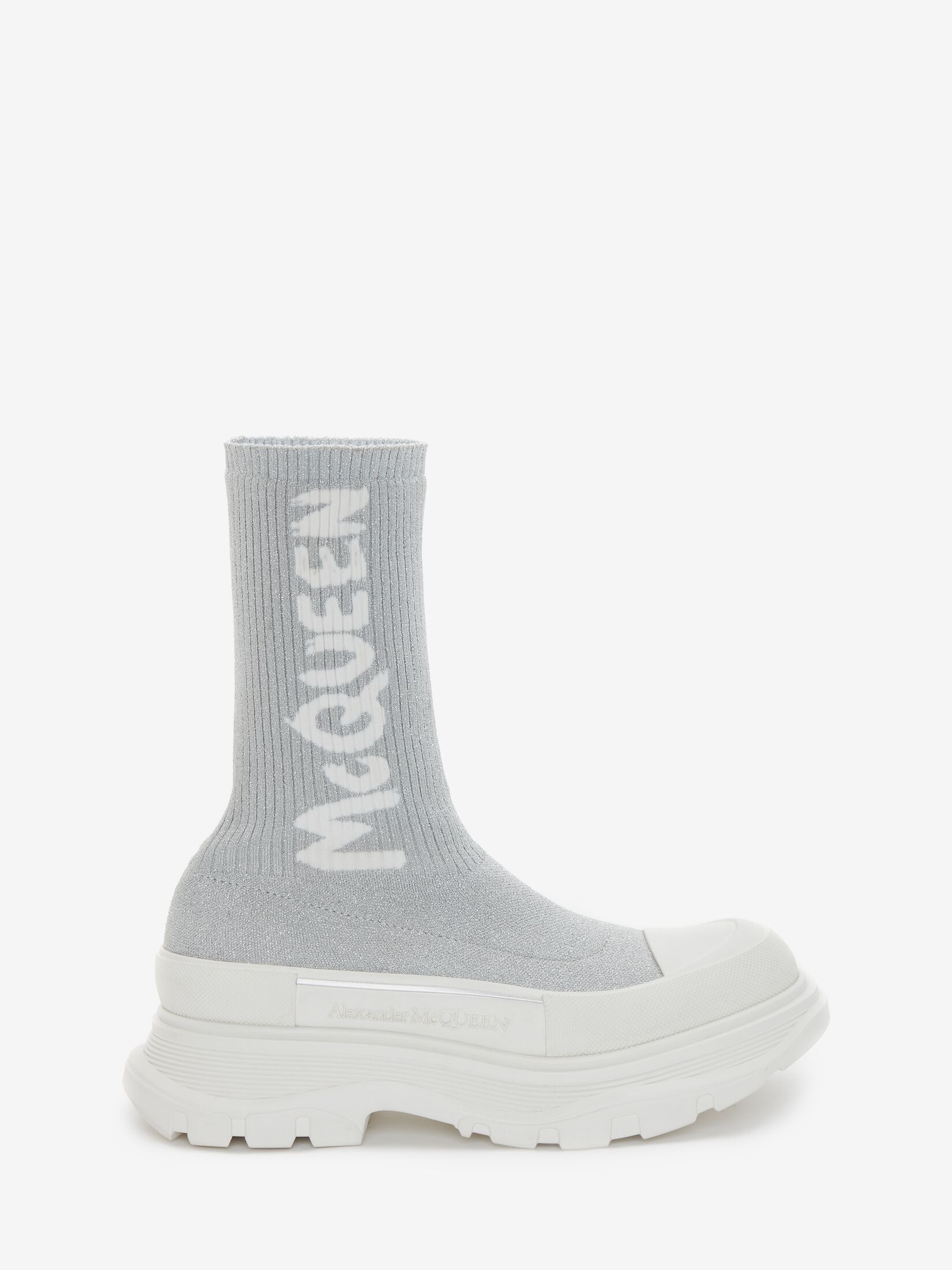 Alexander Mcqueen Logo Print Slip In Gray