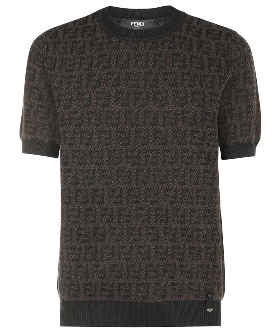 Fendi 男士棕色羊毛混纺短袖针织衫Fzx050-akfs-f0ff6 In Black | ModeSens
