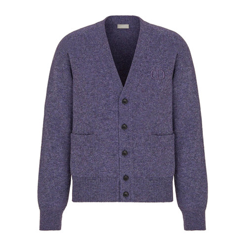 Dior 男士紫蓝色羊毛针织开衫 113m218at194-c440 In Purple