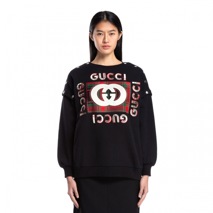 Gucci Vintage Logo Crewneck Sweatshirt In Black